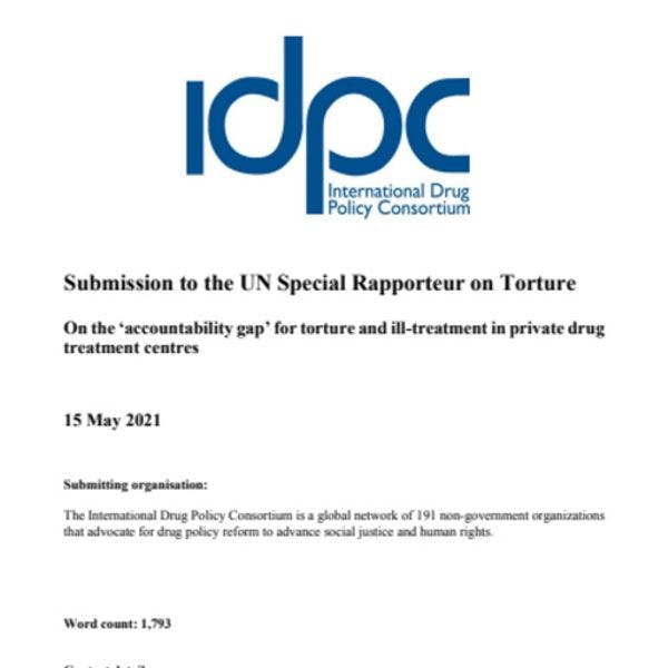 La torture dans des centres privés de « réhabilitation » : Soumission au Rapporteur spécial des Nations Unies sur la torture