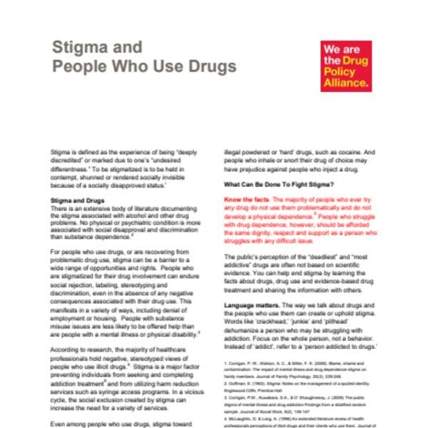 Stigma and people who use drugs