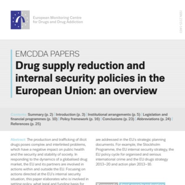 Drug supply reduction and internal security policies in the European Union