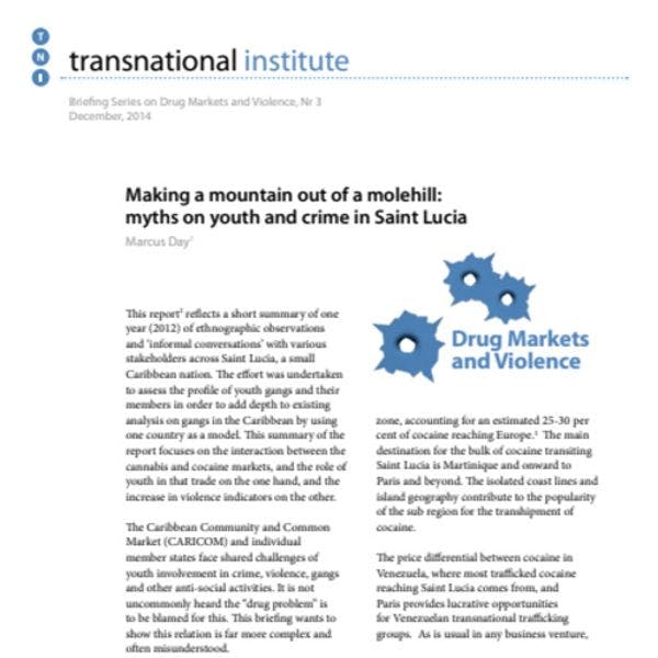 Making a mountain out of a molehill: Myths on youth and crime in Saint Lucia