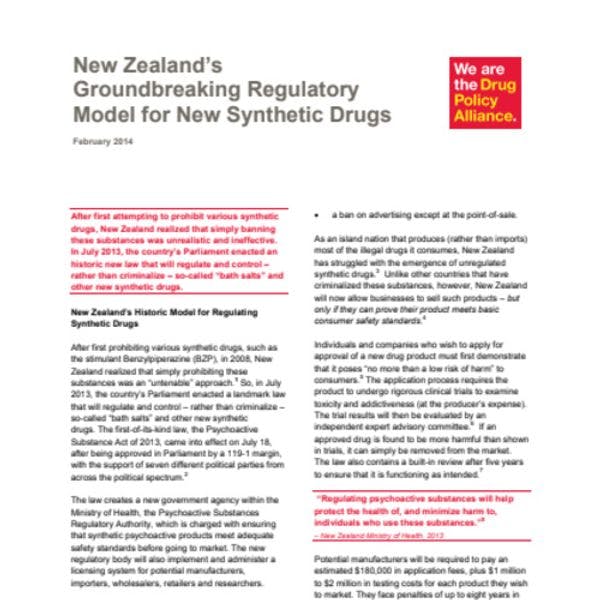 New Zealand's groundbreaking regulatory model for new synthetic drugs