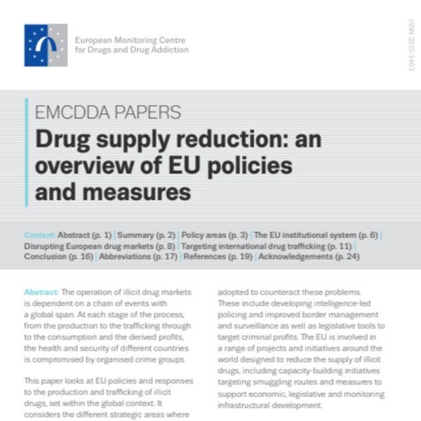 Drug supply reduction: an overview of EU policies and measures
