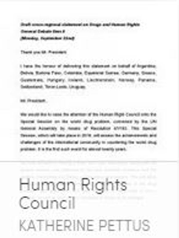 Human Rights Council cross-regional statement on Drugs and Human Rights