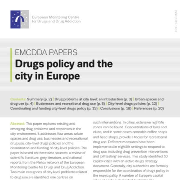La politique en matière de drogues dans les villes européennes