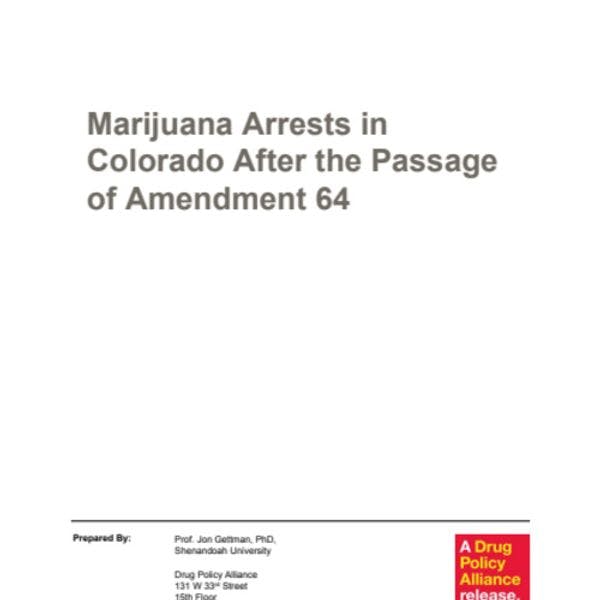 Marijuana arrests in Colorado after the passage of amendment 64