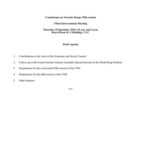 Comisión de Estupefacientes: reunión entre períodos de sesiones