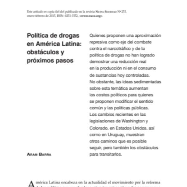 Política de drogas en América Latina: obstáculos y próximos pasos