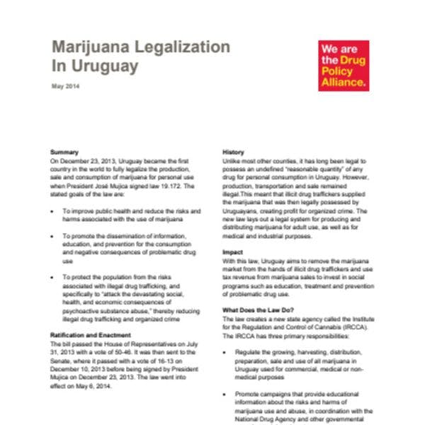 La légalisation de la marijuana en Uruguay