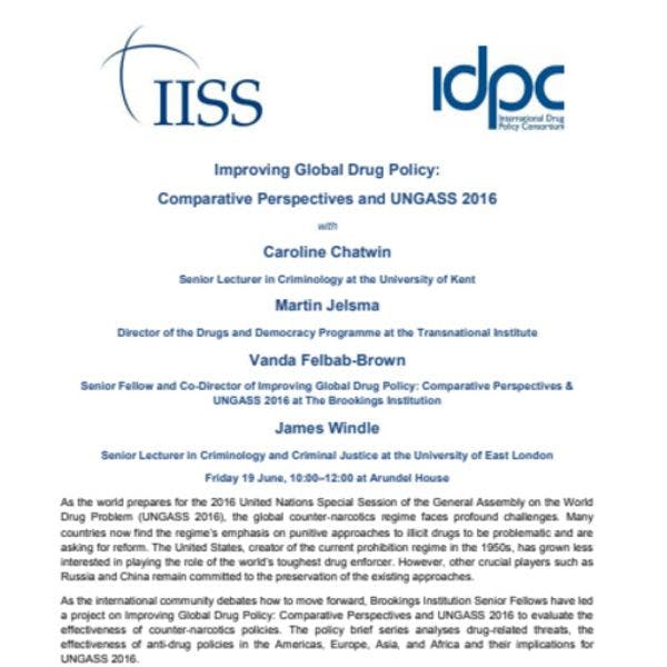 Improving global drug policy: Comparative perspectives and UNGASS 2016