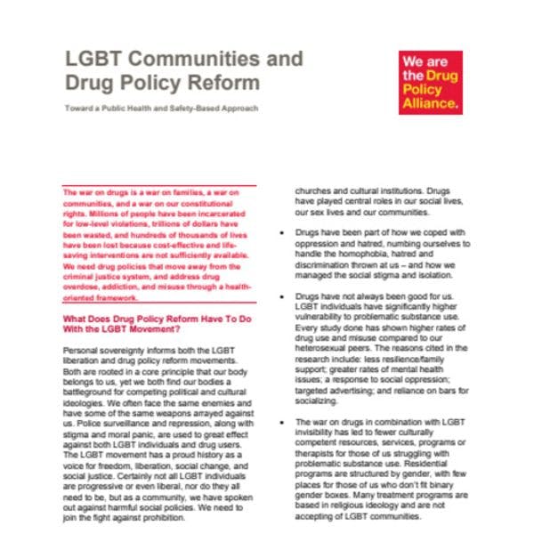  LGBT communities and drug policy reform