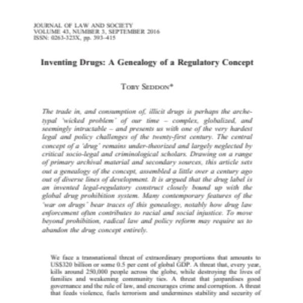 Inventing drugs: A genealogy of a regulatory concept