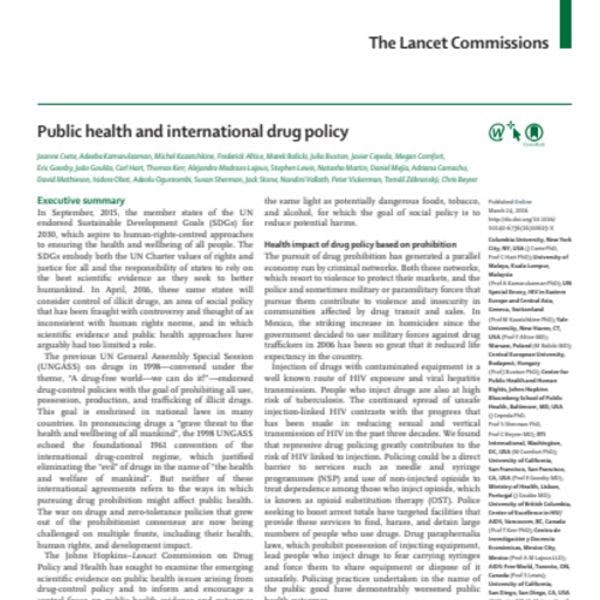 Editorial da Lancet faz dura crítica à criminalização do uso de drogas