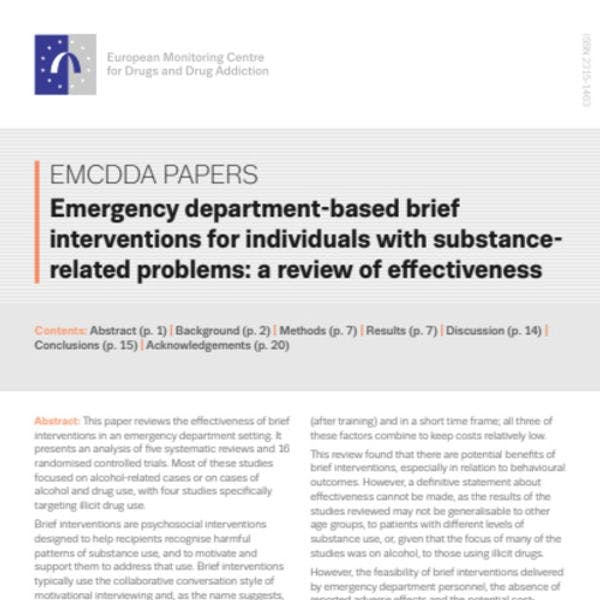  Emergency department-based brief interventions for individuals with substance-related problems