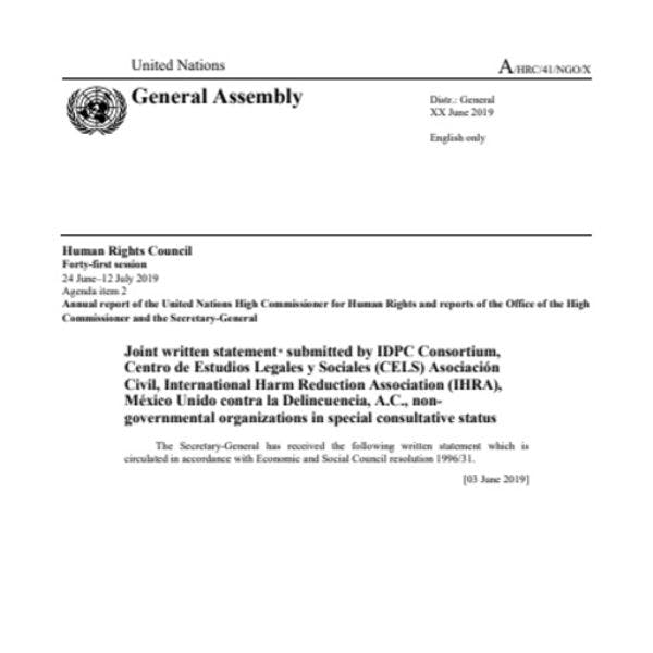 La aplicación de la posición común de la ONU sobre política de drogas: el papel de la ACNUDH