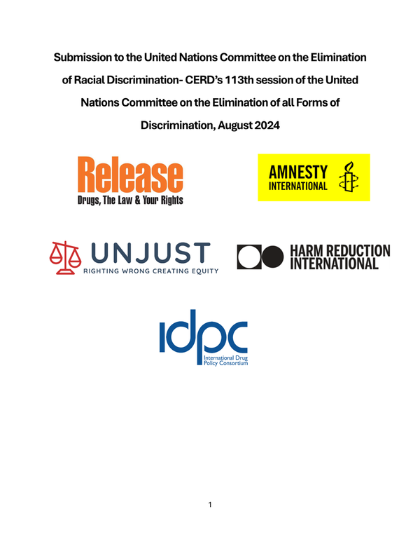 Reforming drug laws to address racial injustice - Submission to the UN Committee on the Elimination of Racial Discrimination (CERD)