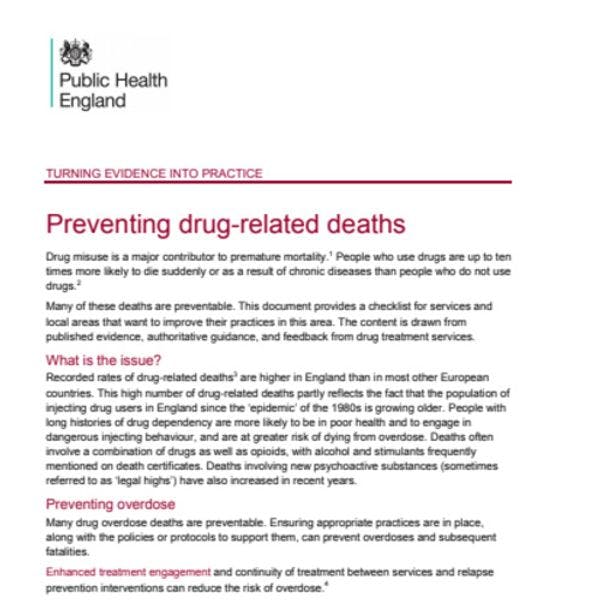 Preventing drug-related deaths in the UK