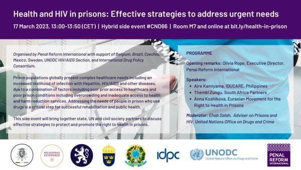 Health and HIV in prisons: Effective strategies to address urgent needs