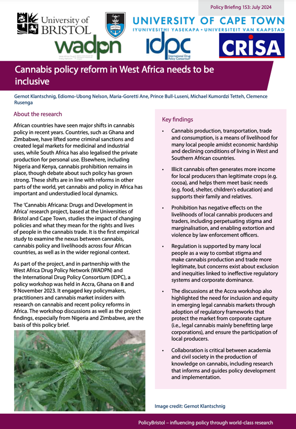 Cannabis policy reform in West Africa needs to be inclusive