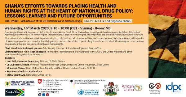 The efforts of Ghana towards placing health and human rights at the heart of national drug policy: Lessons learned and future opportunities