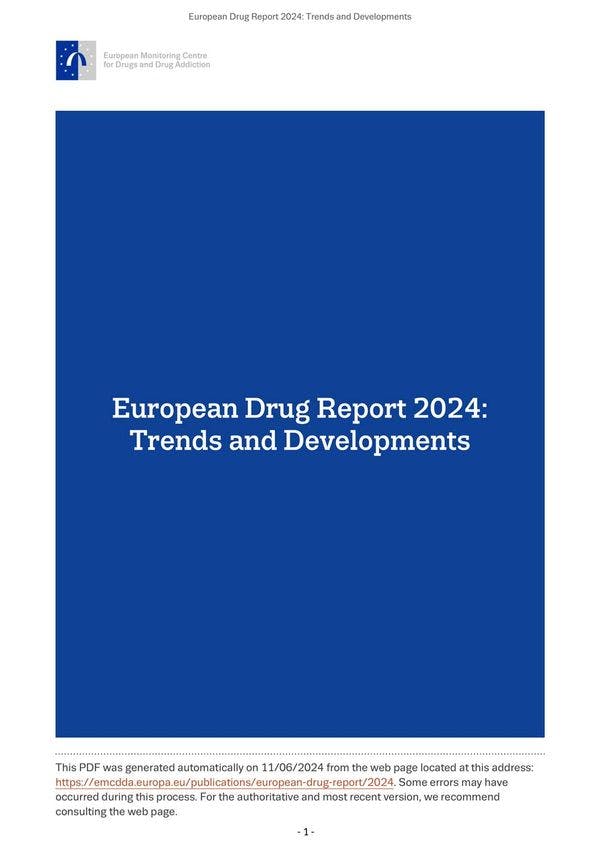 Informe europeo sobre drogas 2024: Tendencias y desarrollos