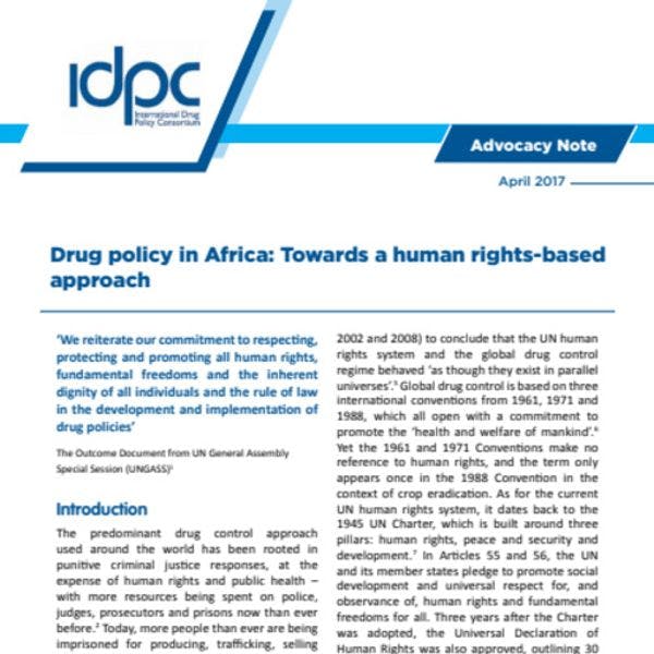Drug policy in Africa: Towards a human rights-based approach
