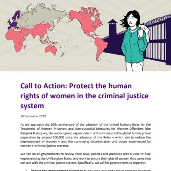 Protect the human rights of women in the criminal justice system - Joint call to action