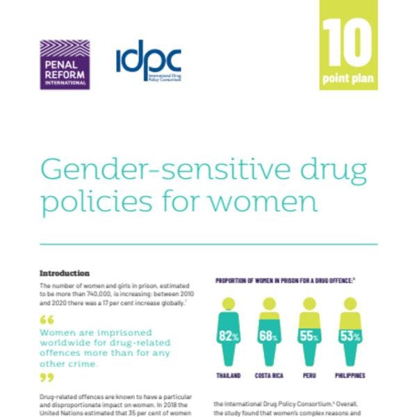 Plan d'action en 10 points: Politiques des drogues sensibles au genre pour les femmes