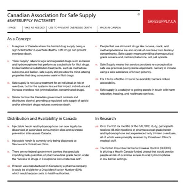 Safe supply fact sheet