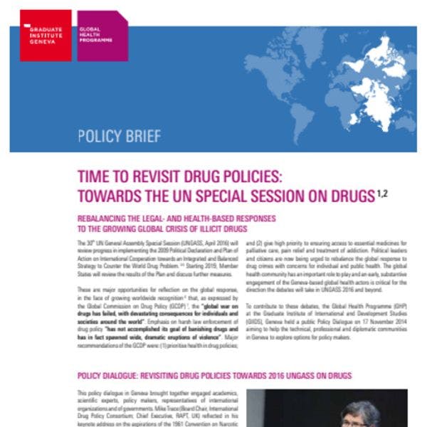 Il est temps de revisiter les politiques des drogues : Vers l’UNGASS sur la drogue