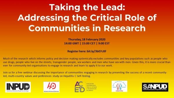 Taking the lead: Addressing the critical role of communities in research