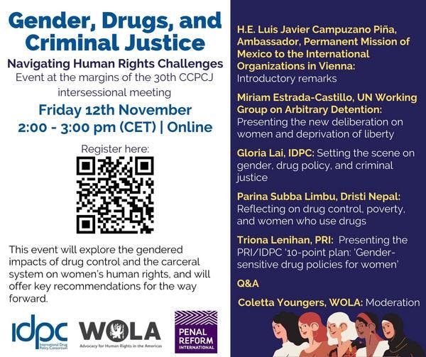 Gender, drugs, and criminal justice: Navigating human rights challenges - CCPCJ side event
