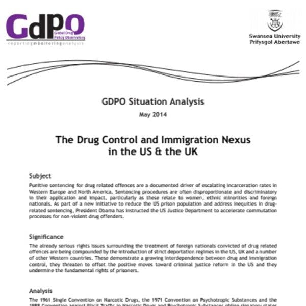 The drug control and immigration nexus in the US & the UK