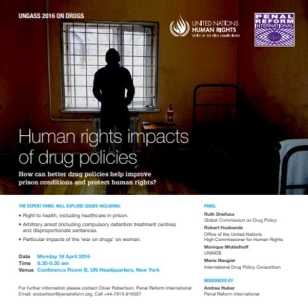 UNGASS event - Human rights impacts of drug policies