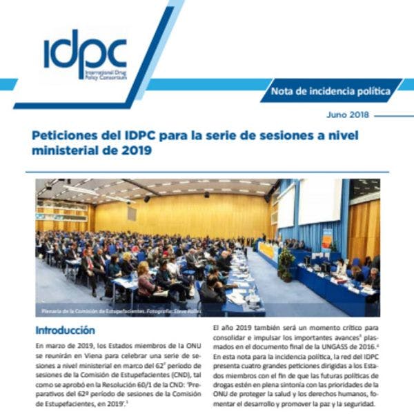 "Peticiones" del IDPC para el Segmento Ministerial de 2019
