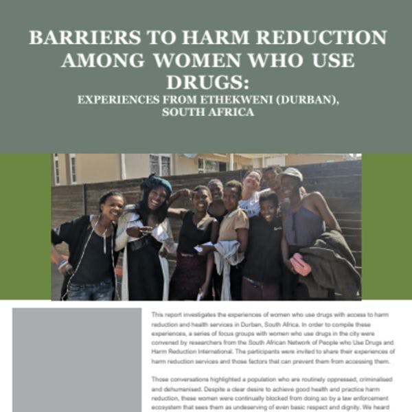 Obstacles à la réduction des risques pour les femmes qui consomment des drogues en Afrique du Sud