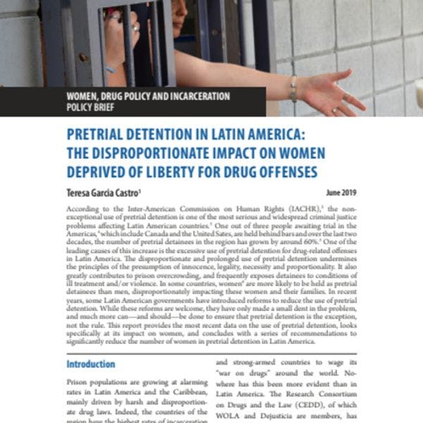 Pretrial detention in Latin America: The disproportionate impact on women deprived of liberty for drug offenses