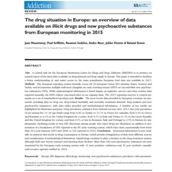 The drug situation in Europe: An overview of available data