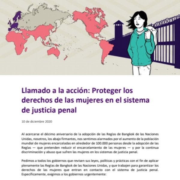 Proteger los derechos humanos de las mujeres en el sistema de justicia penal - Llamamiento conjunto a la acción