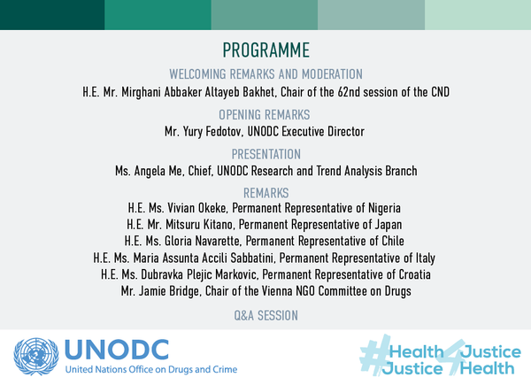 UNODC launch of World Drug Report 2019 in Vienna