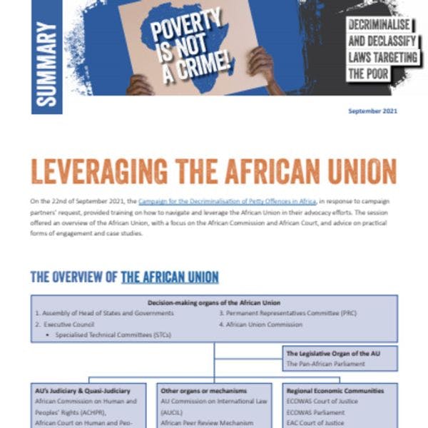 Leveraging the African Union for advocacy