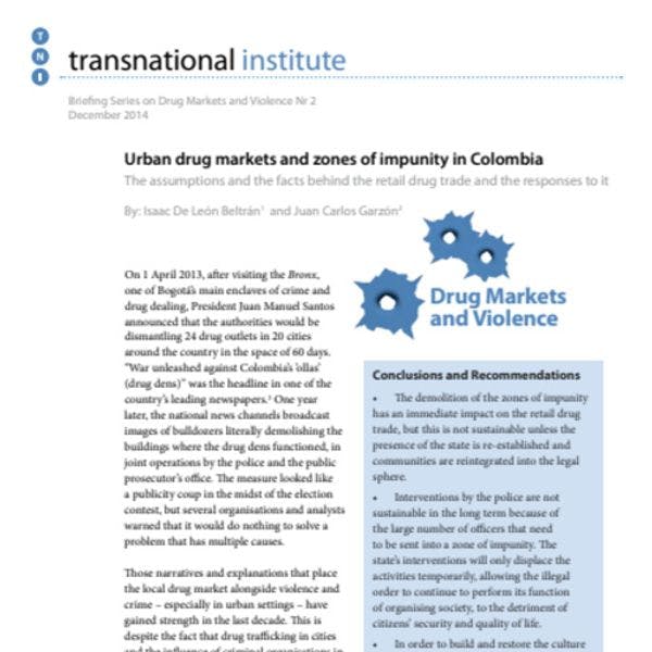 Urban drug markets and zones of impunity in Colombia