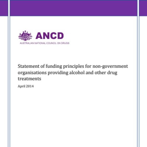 Statement of funding principles for NGOs providing alcohol and other drug treatment in Australia