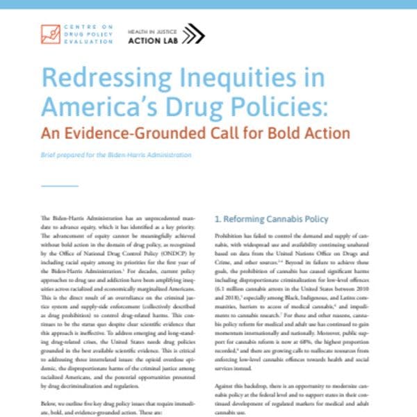 Redressing inequities in America’s drug policies: An evidence-grounded call for bold action