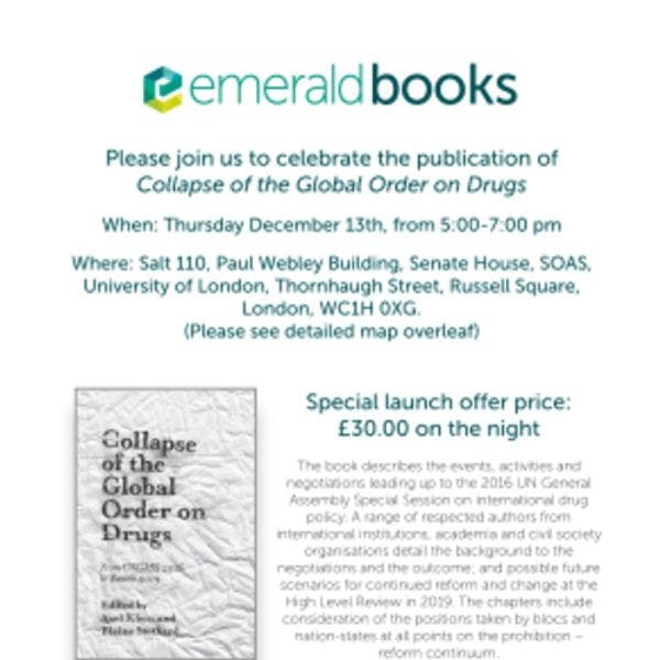 Book launch: Collapse of the global order on drugs