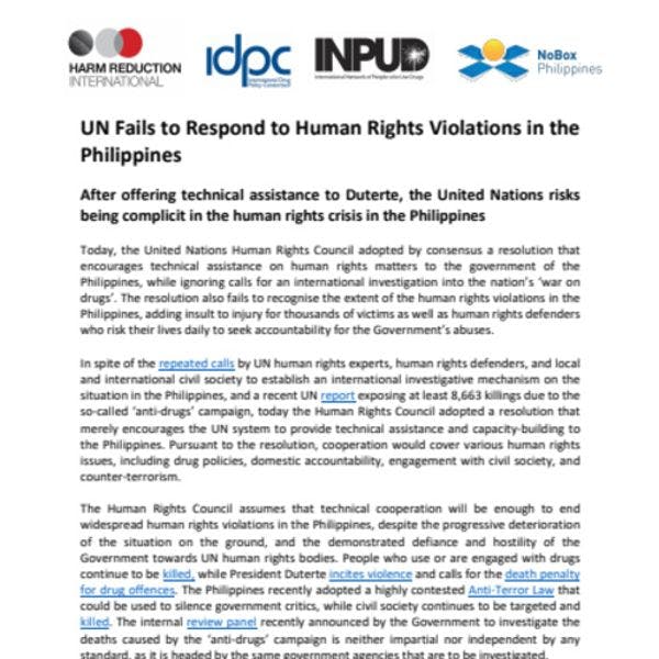 L'ONU néglige de répondre aux violations des droits humains aux Philippines
