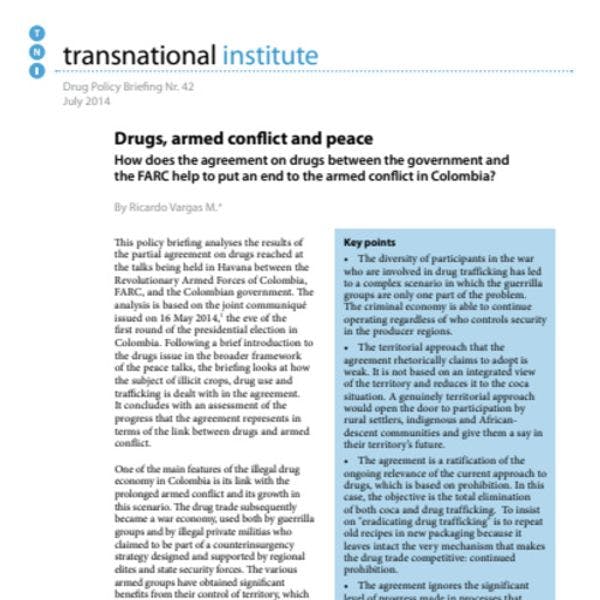Drugs, armed conflict and peace
