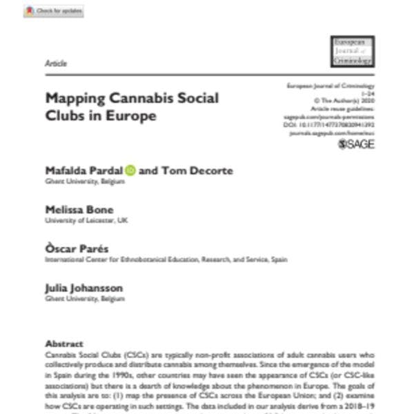 Mapping cannabis social clubs in Europe