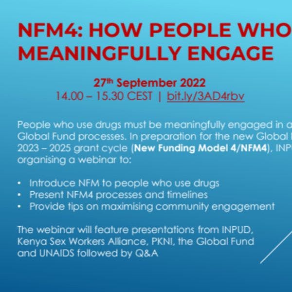 NFM4 : Comment les personnes usagères des drogues peuvent s'engager de manière significative