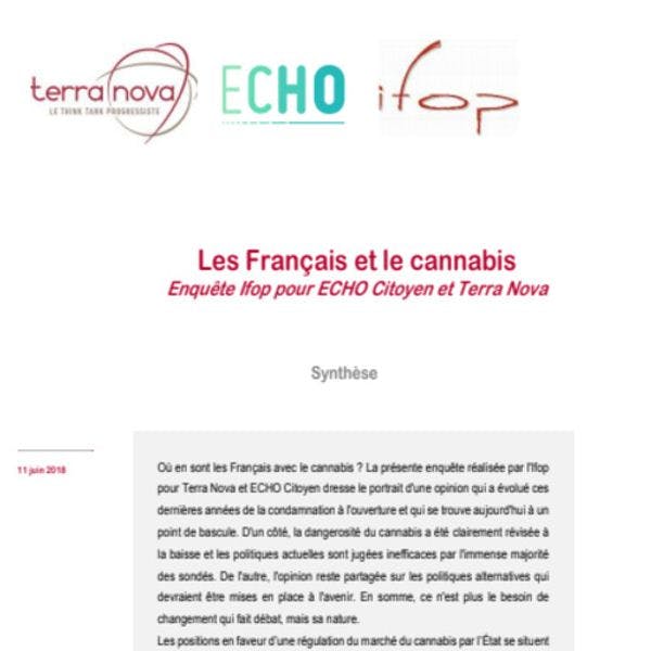 Les Français et le cannabis enquête Ifop pour ECHO citoyen et Terra Nova