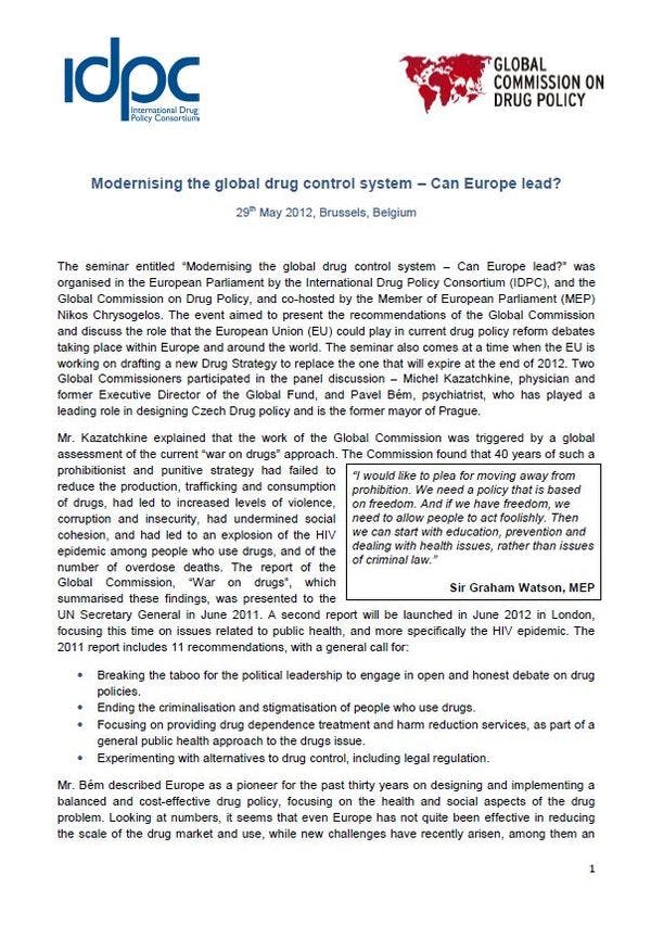 IDPC-GCDP Report: Modernising the global drug control system – Can Europe lead?